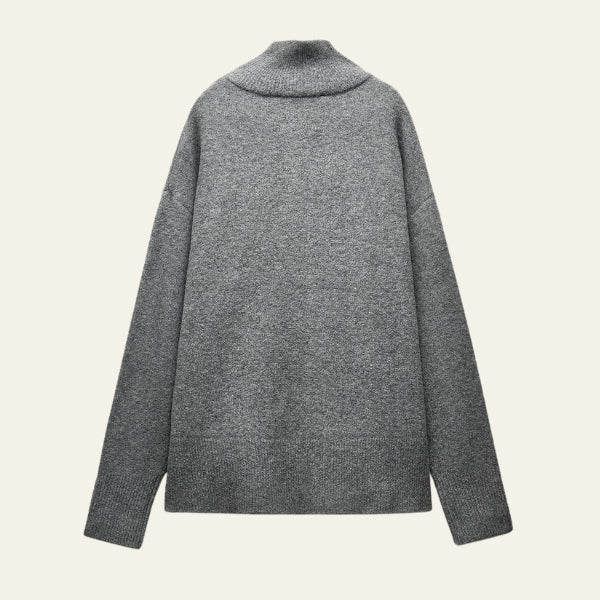 The Oslo Button-Front Textured Knit Sweater