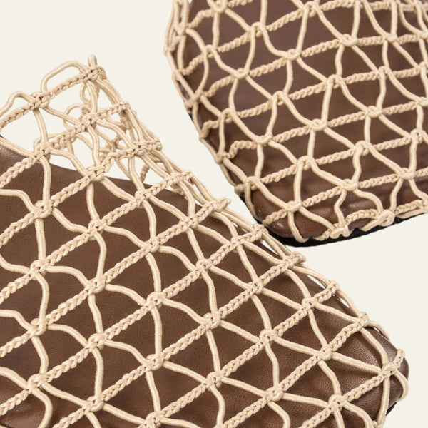 The Amalfi Net-Detail Heeled Sandals