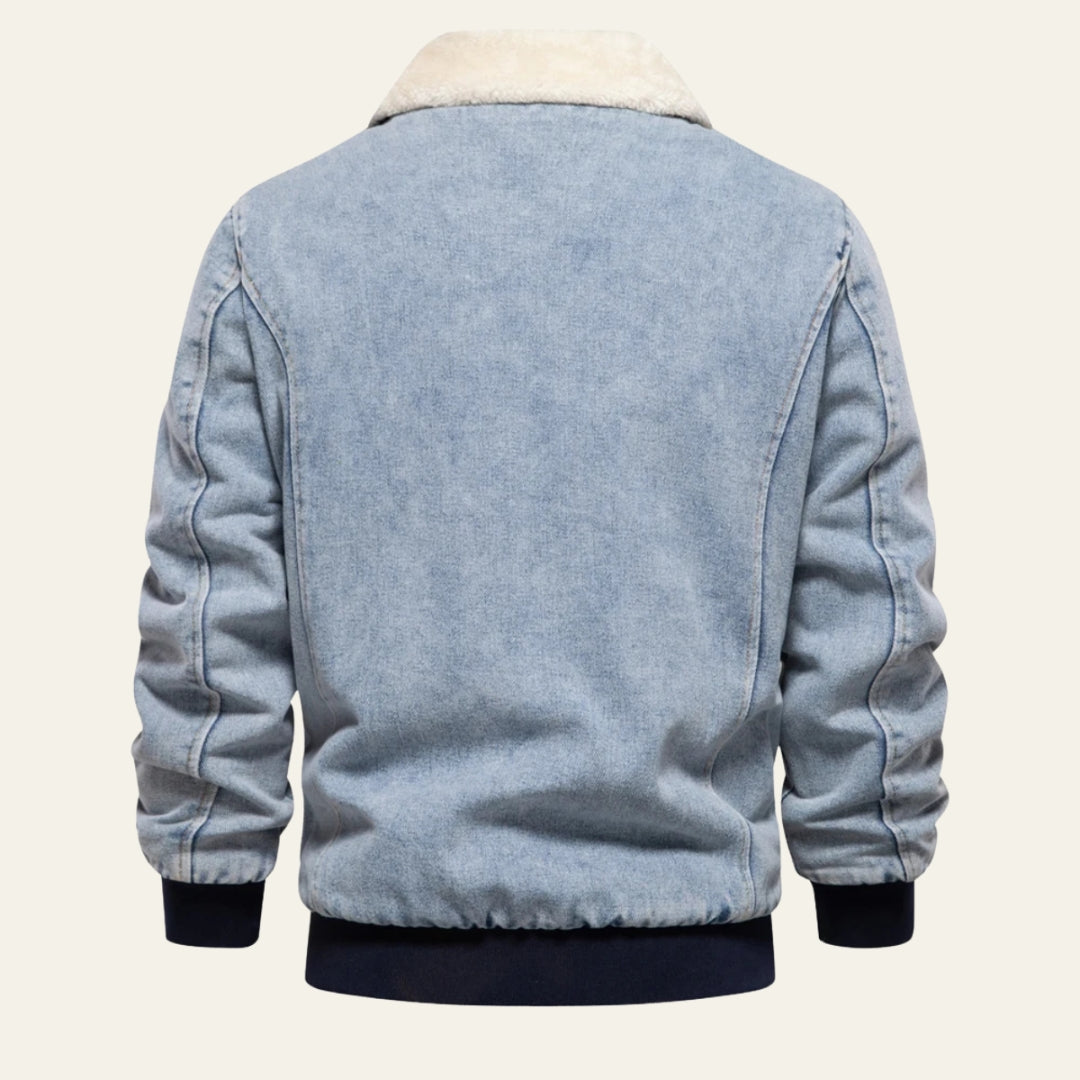 The Aspen Shearling-Collar Denim Jacket