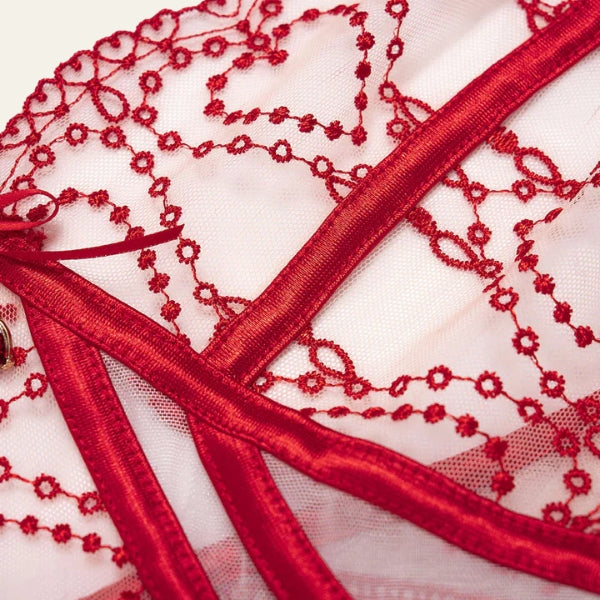 The Valentine Heart-Embroidery Bodysuit