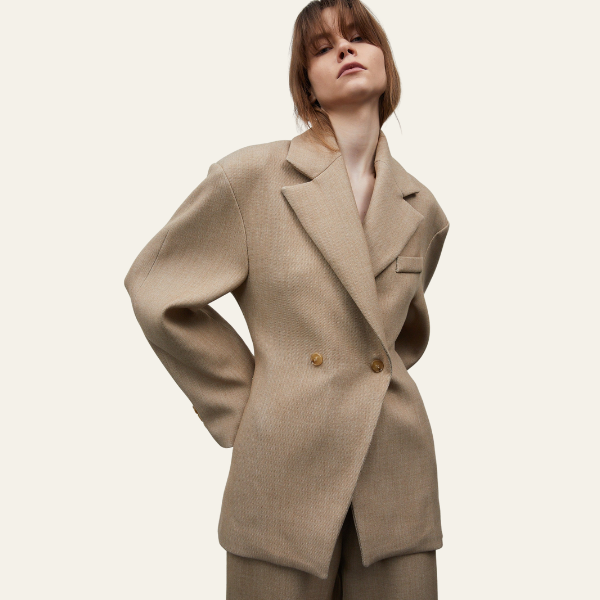 The Florence Linen Double-Breasted Blazer