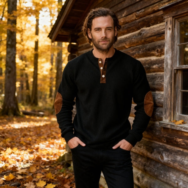 The Jackson Ribbed Henley Sweater