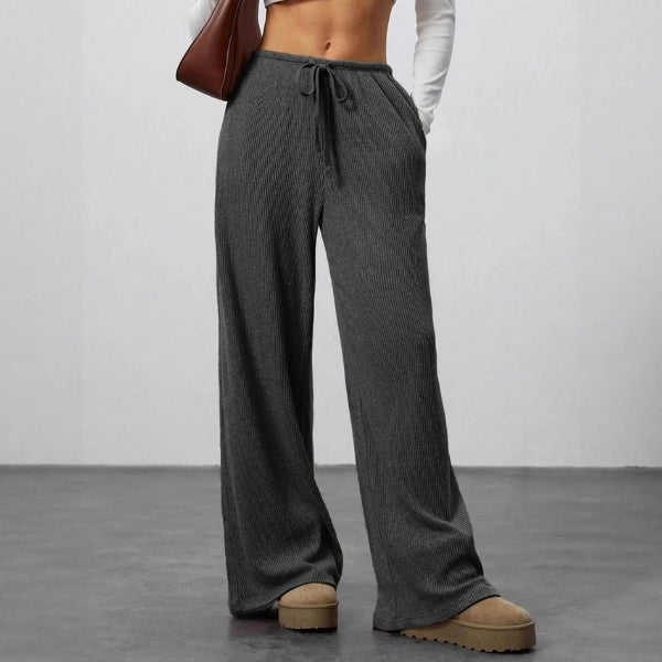 The Ita Ribbed Wide-Leg Trouser