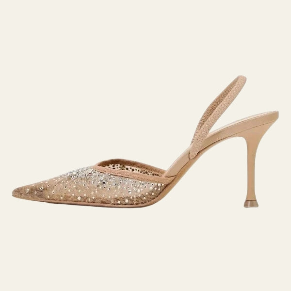 The Capri Mesh-Crystal Heels