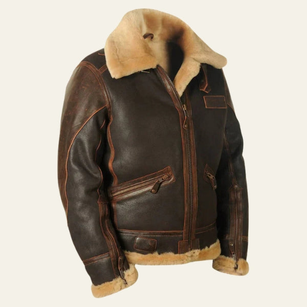 The Maverick Shearling-Collar Aviator Jacket