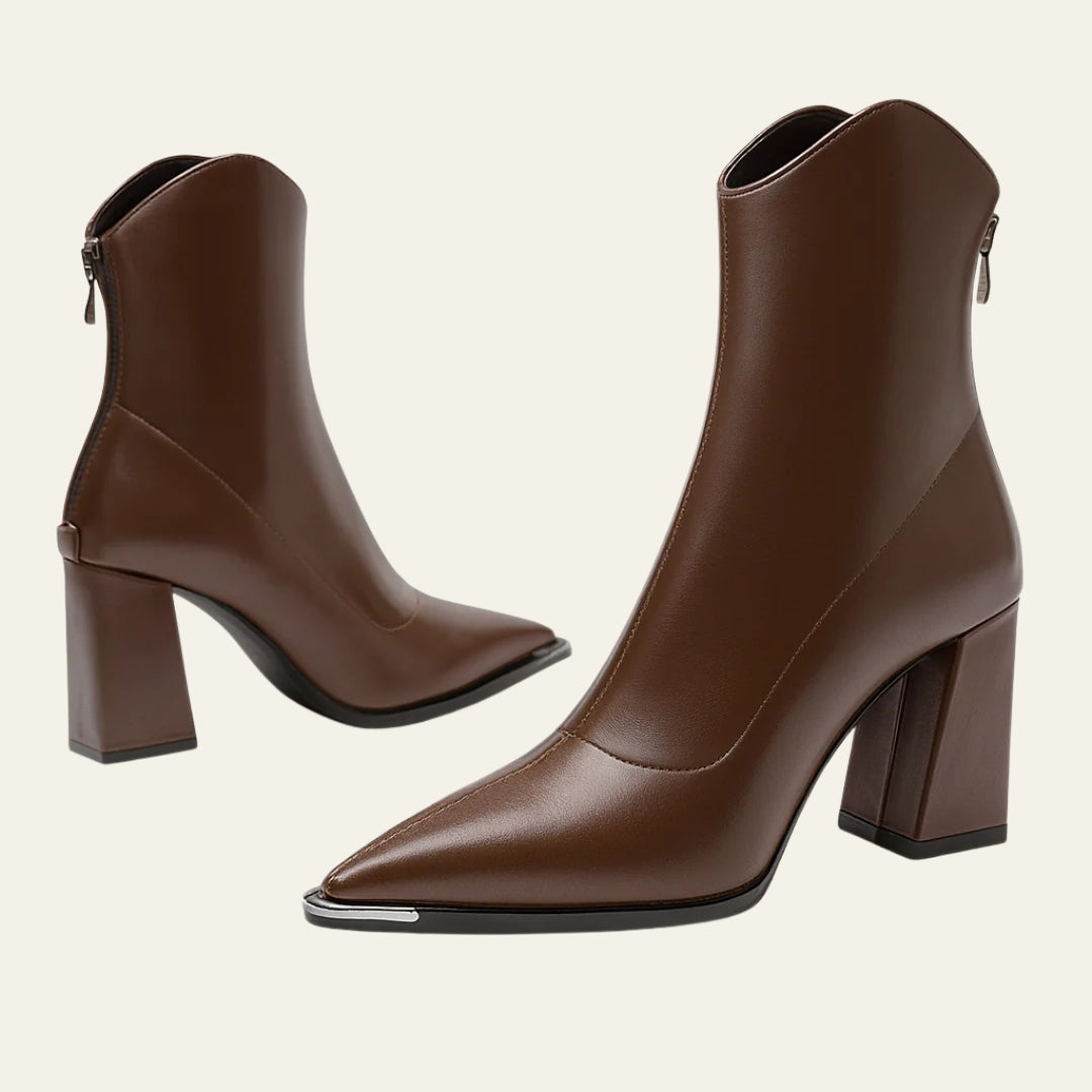 The Riviera Block-Heel Zip Ankle Boots