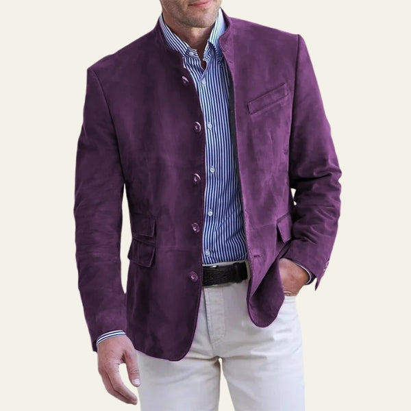 The Verona Soft-Suede Effect Stand-Collar Jacket