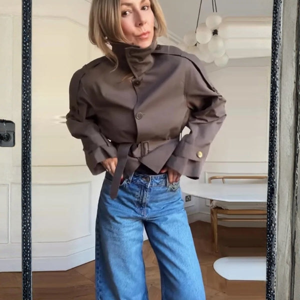 The Florence Belted Cropped Utility Jacket
