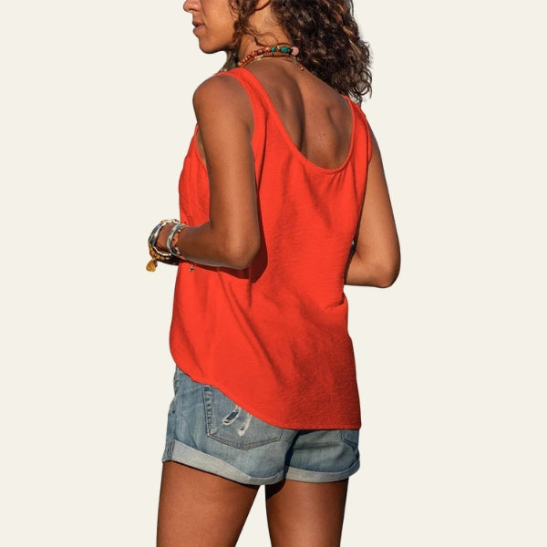 The Riviera Button-Front Pocket Tank