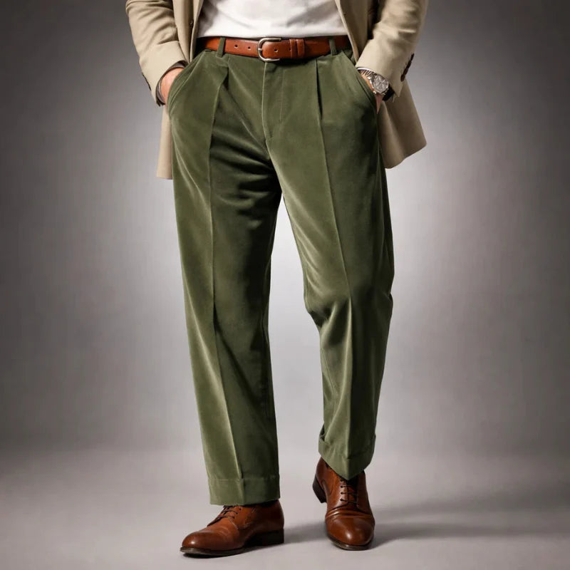 The Milano Pleated Velvet Trousers