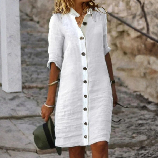The Amalfi Button-Front Shirt Dress
