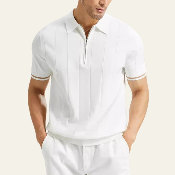 The Riviera Zip-Front Ribbed Polo