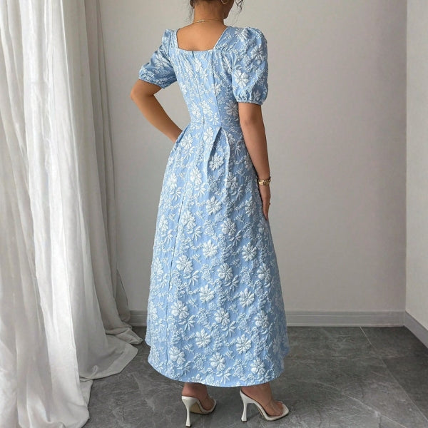 The Santorini Floral Textured Maxi Dress