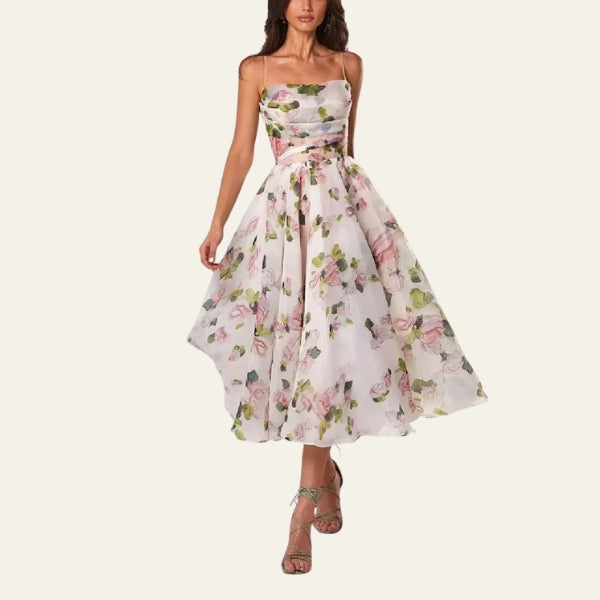 The Amalfi Fitted-Bodice Midi Dress