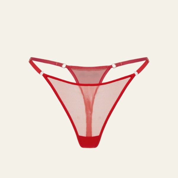 The Verona Mesh Garter Thong Set