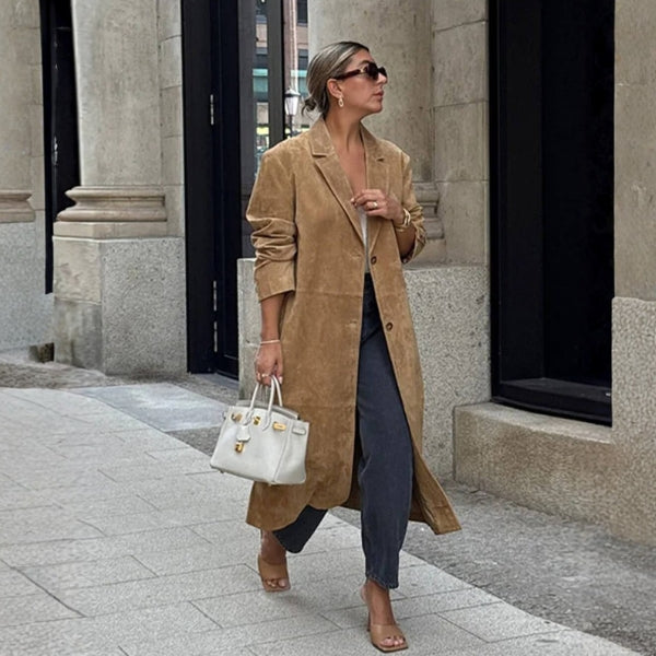 The Siena Brushed-Texture Longline Coat