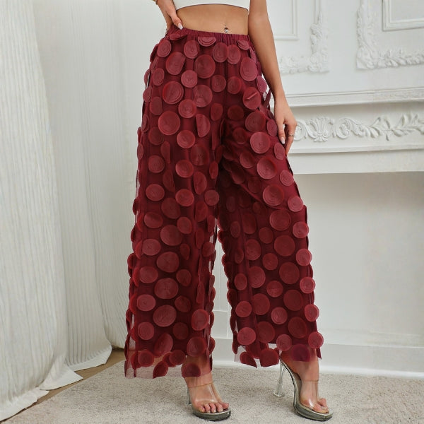The Riviera Disc-Appliqué Wide-Leg Pants