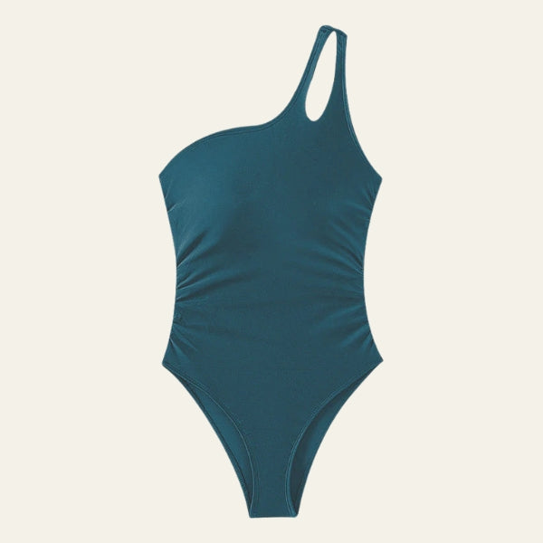 The Capri Ruched One-Shoulder Swimsuit