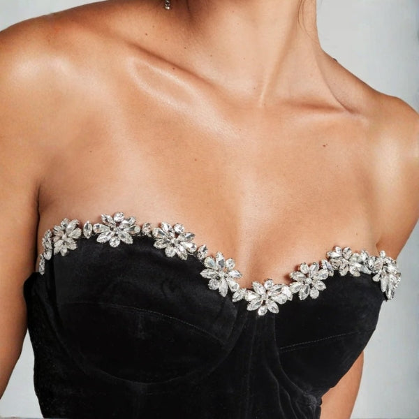 The Monaco Strapless Sweetheart Flared Jumpsuit