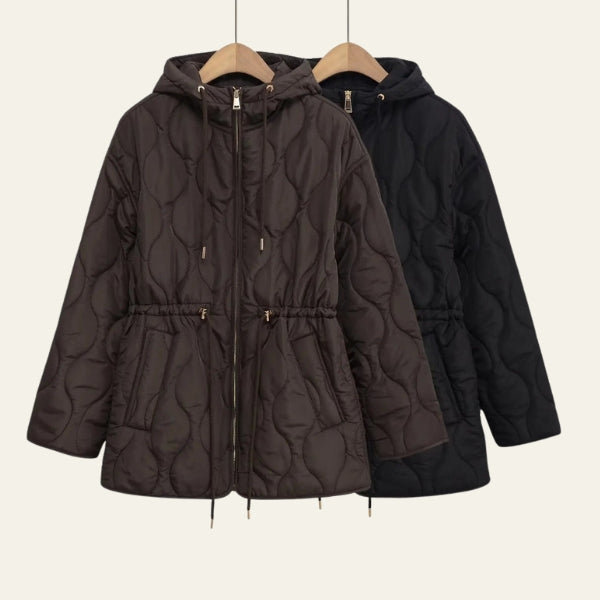 The Camden Drawstring Quilted Hooded Jacket