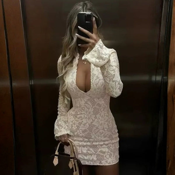 The Verona Cut-Out Lace Mini Dress