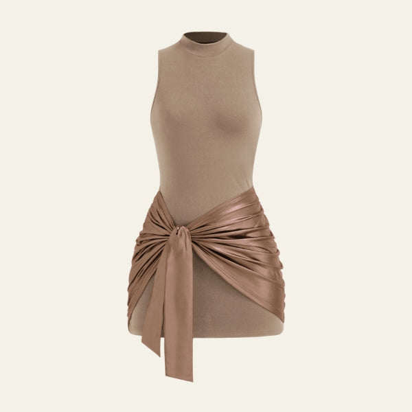 The Capri Draped Tie-Waist Mini Dress