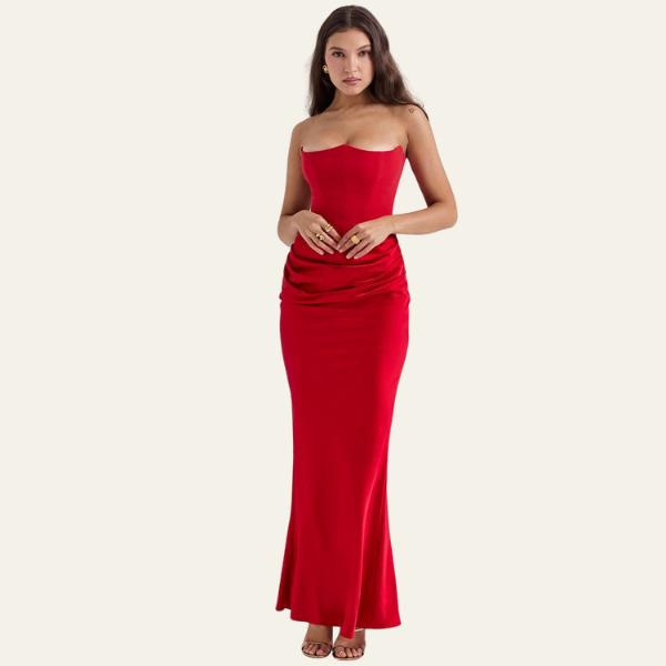 The Vienna Satin Evening Maxi Dress