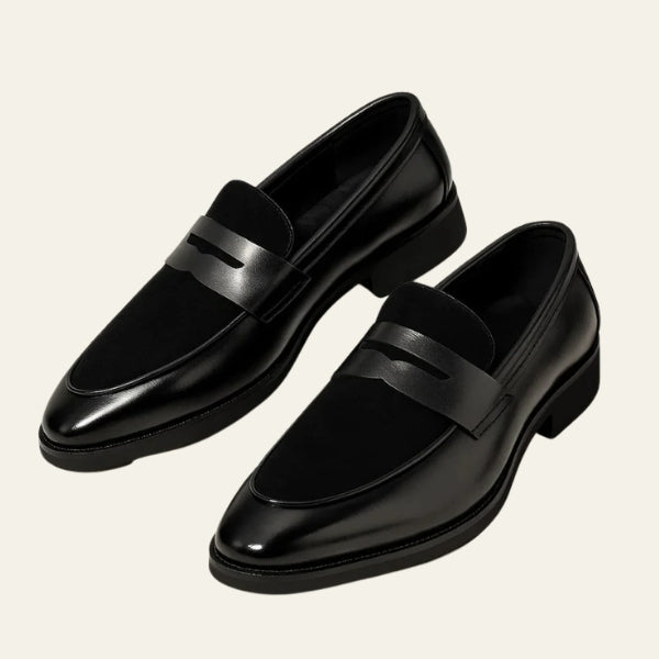 The Riviera Suede-Panel Penny Loafers