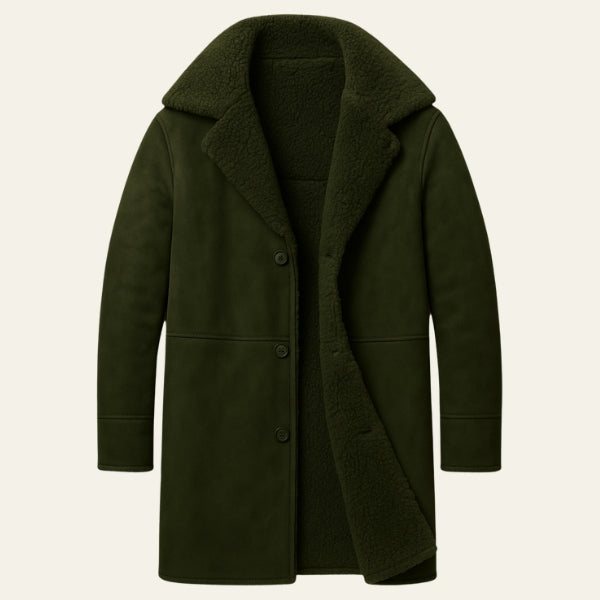 The Yukon Shearling-Lined Button Coat