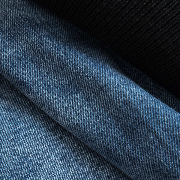 The Brooklyn Contrast-Sleeve Denim Bomber