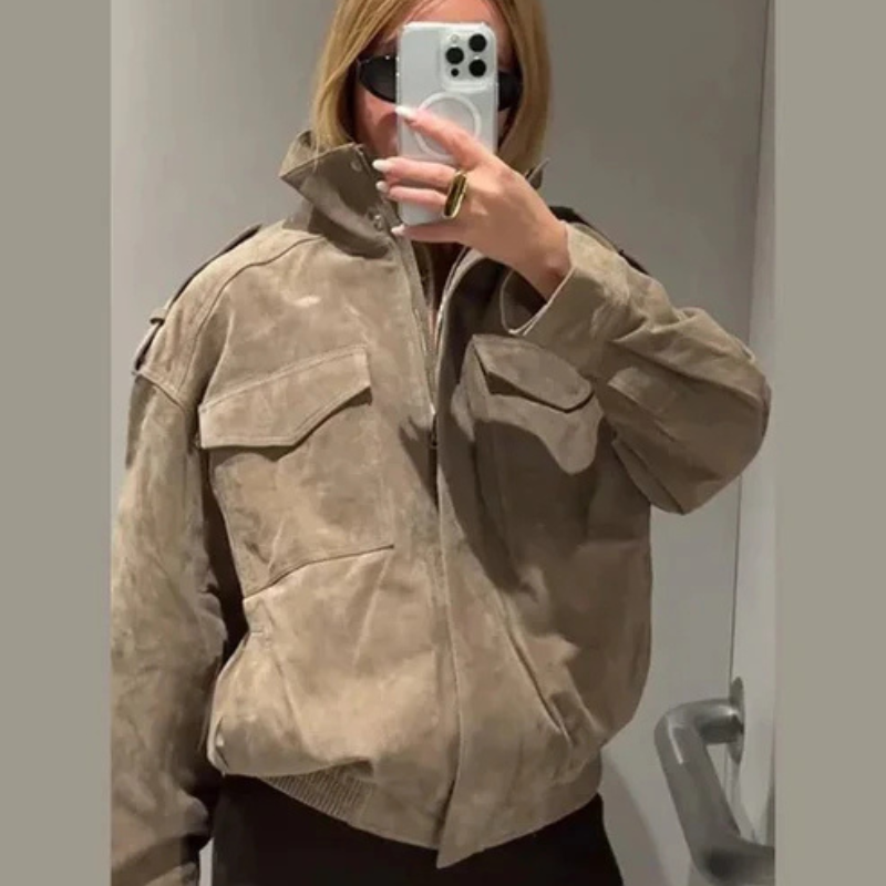 The Geneva Suede Bomber Jacket
