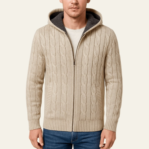 The Alpine Merino Wool Hooded Zip Cardigan