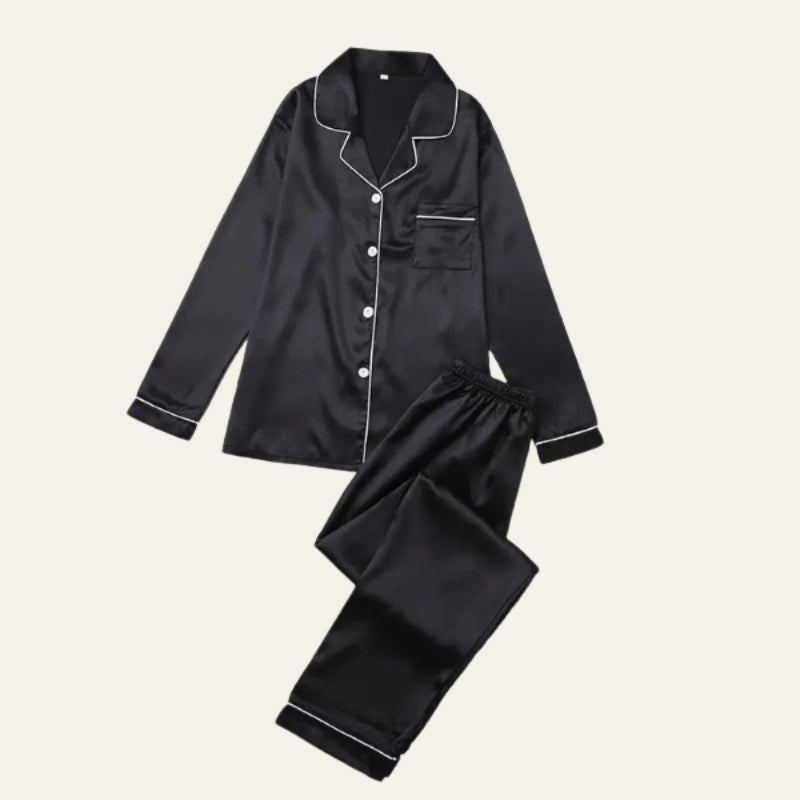 The Capri Contrast-Piped Pajama Set