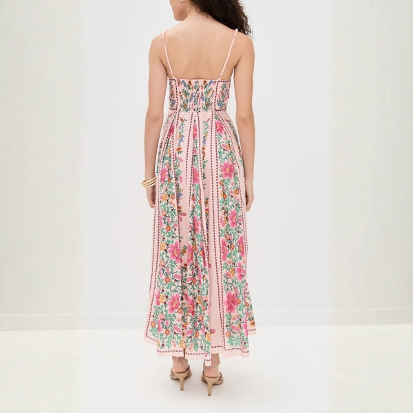 The Capri Embroidered Bustier Maxi Dress