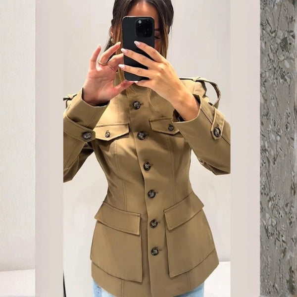 The Savanna Stand-Collar Utility Trench Coat