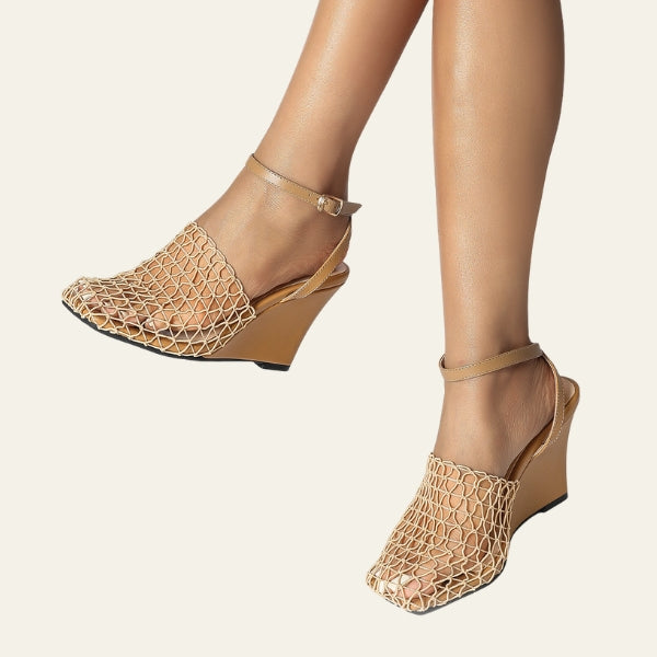 The Amalfi Net-Detail Wedge Sandals