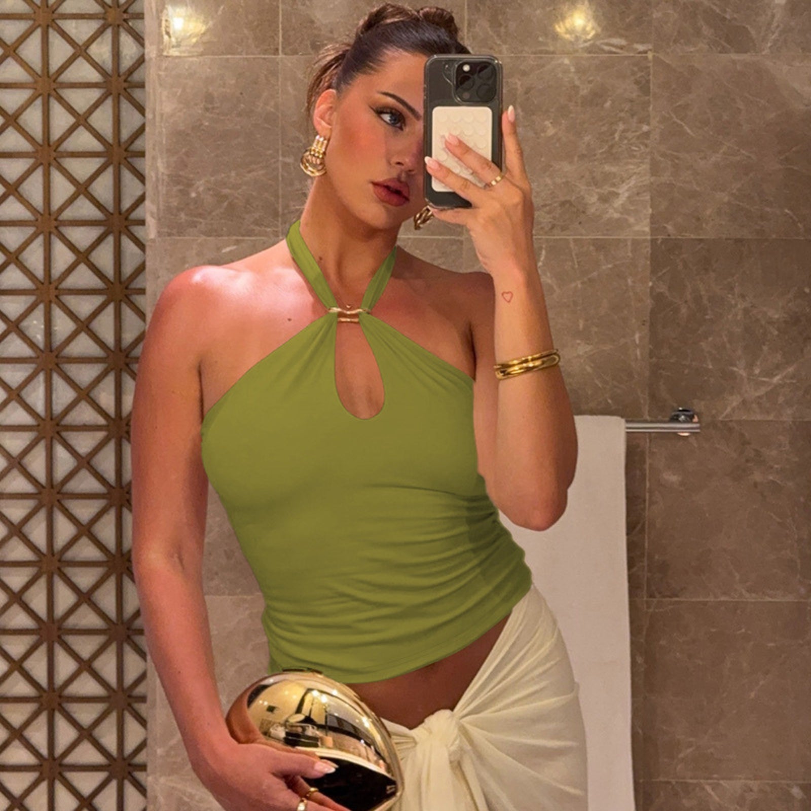 The Riviera Ribbed Halter Top