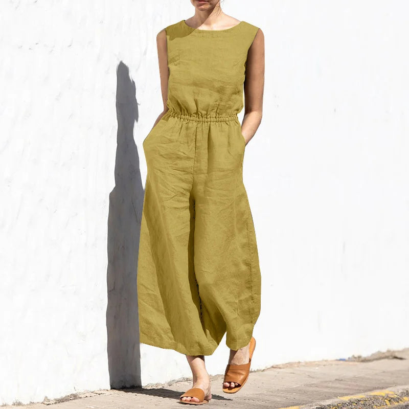 The Amalfi Elastic-Waist Wide-Leg Jumpsuit