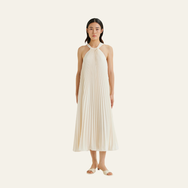 The Amalfi Pleated Midi Dress