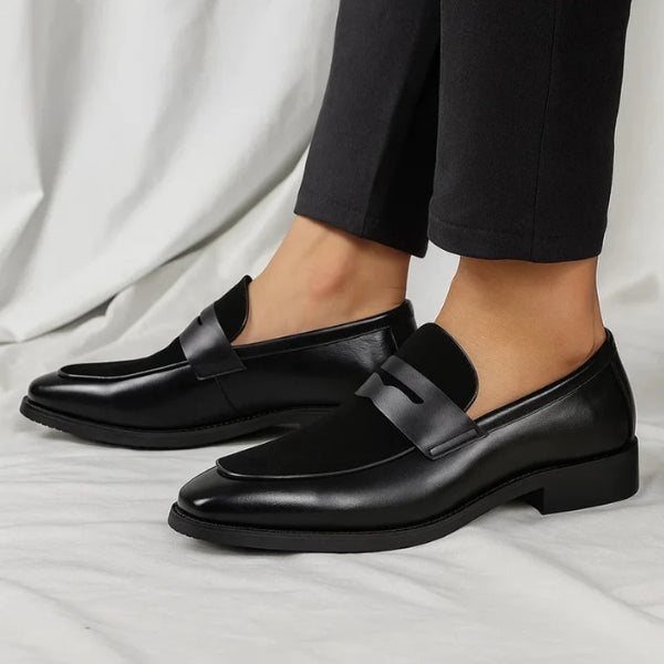 The Riviera Suede-Panel Penny Loafers
