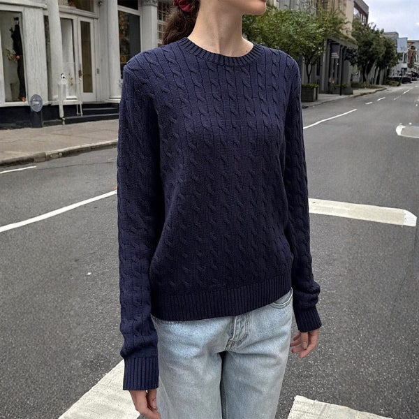 The Hudson Cable-Knit Crewneck Sweater