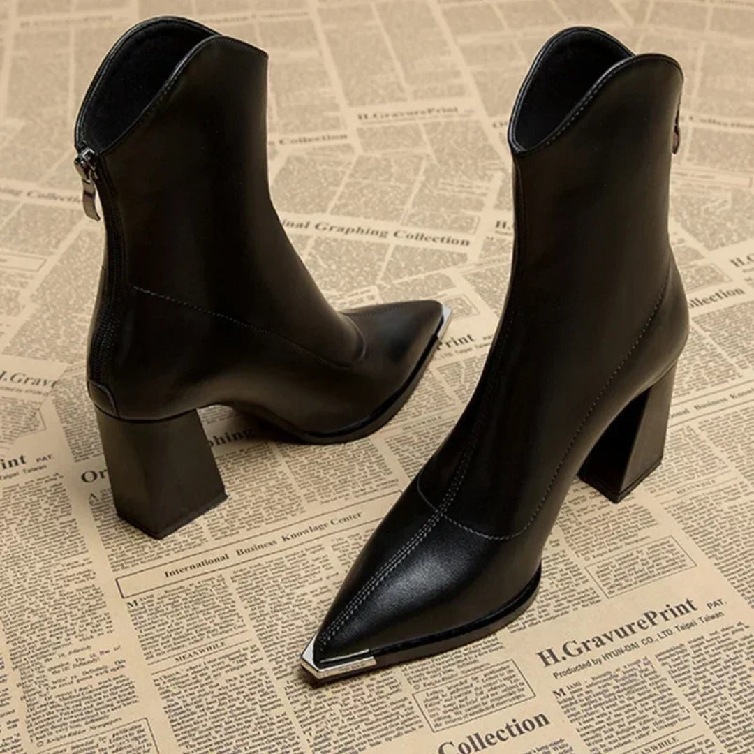 The Riviera Block-Heel Zip Ankle Boots
