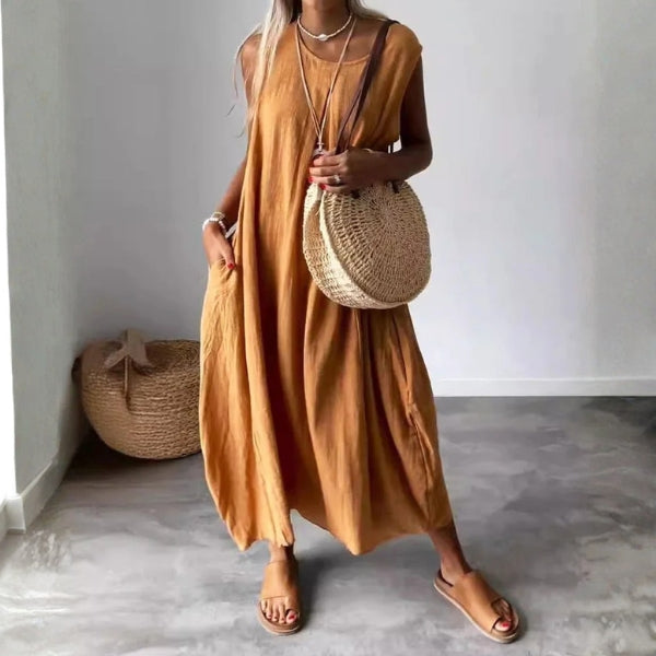 The Capri Textured Sleeveless Midi Dress