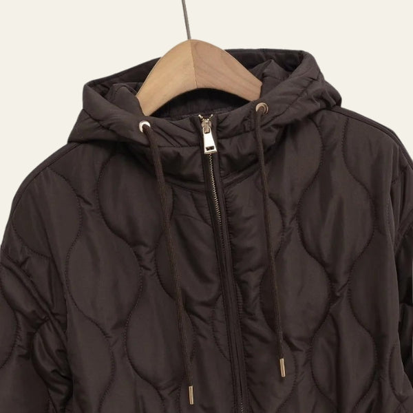 The Aspen Hooded Quilted Drawstring Jacket