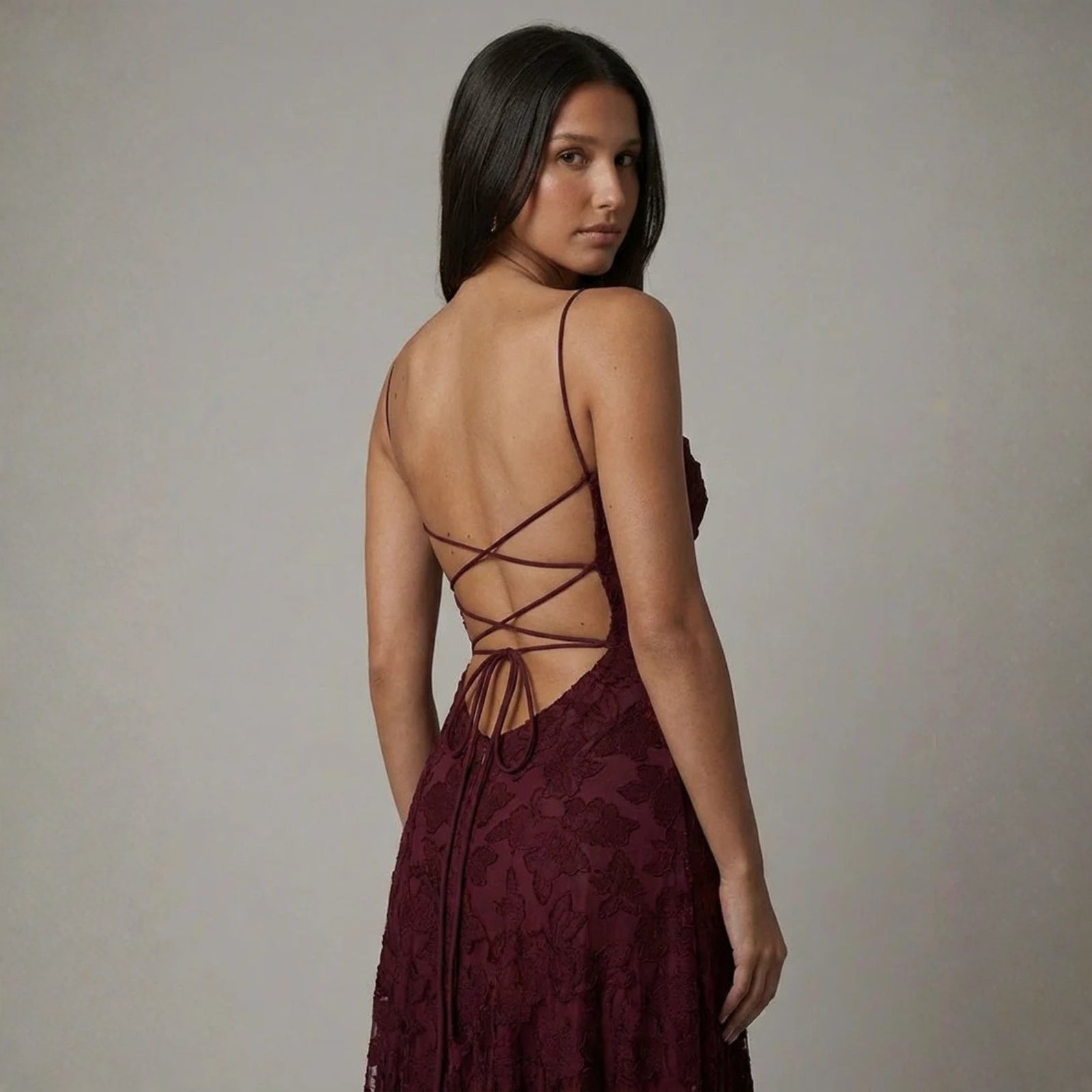 The Verona Lace-Up Back Maxi Dress