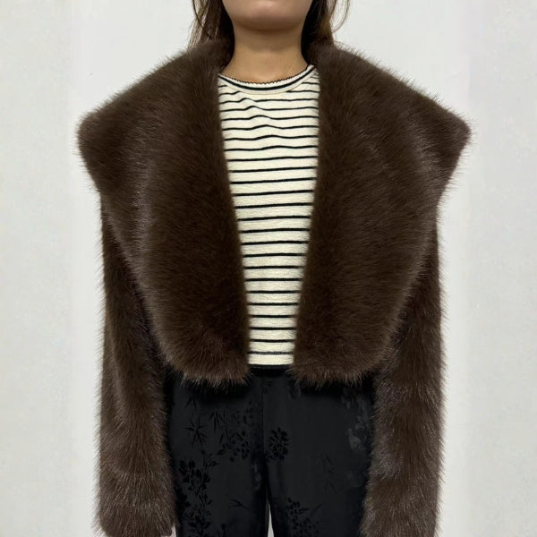 The Bordeaux Oversized Faux-Fur Jacket