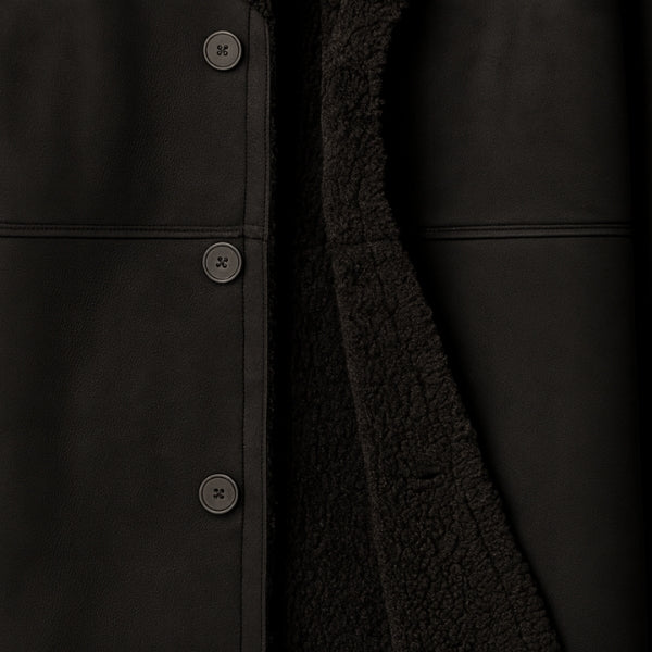 The Yukon Shearling-Lined Button Coat