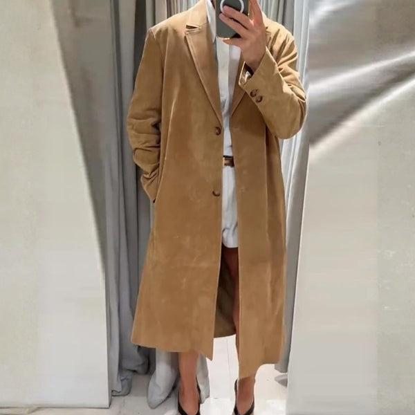 The Siena Brushed-Texture Longline Coat