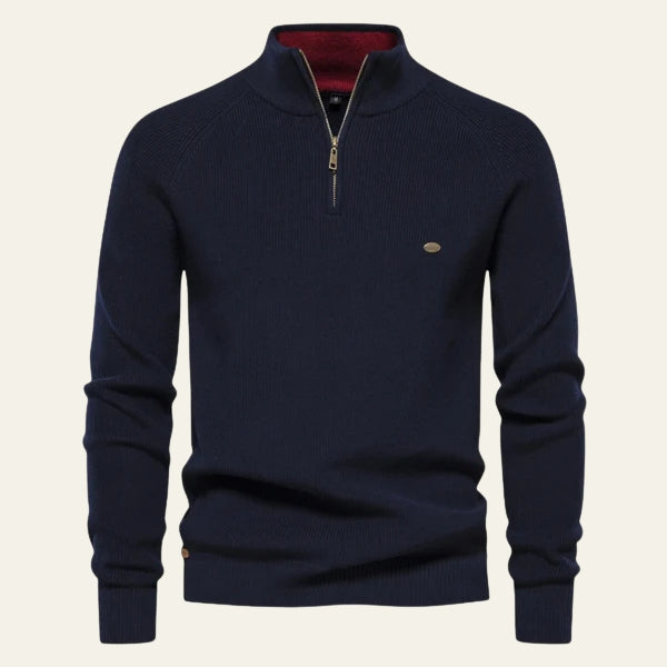The Hudson Zip-Neck Knit Pullover