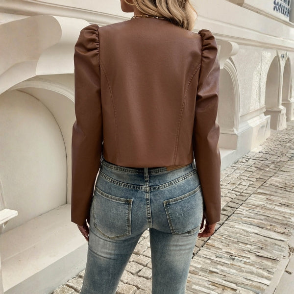 The Milan Leather Cropped Jacket